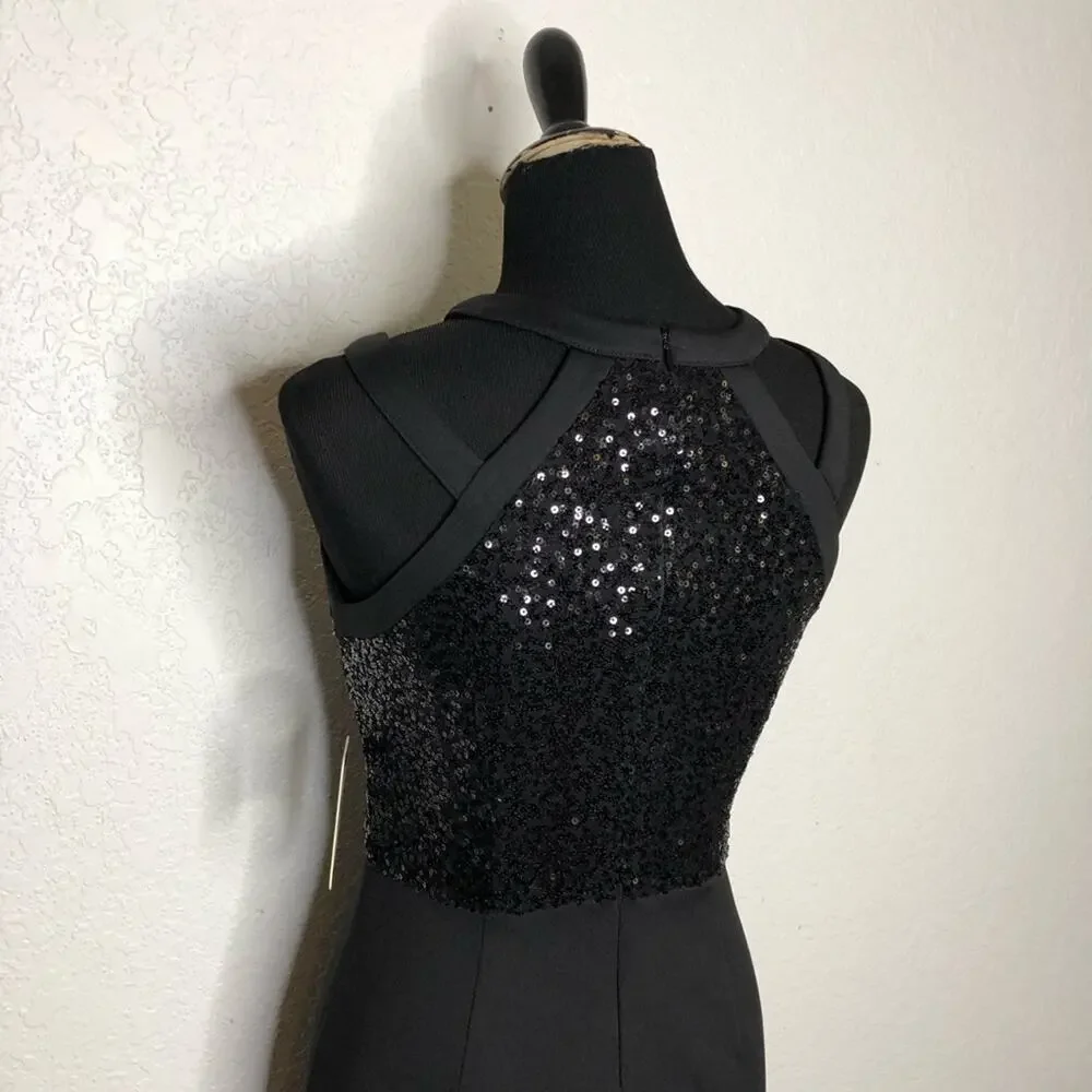 Guess black cutout sequin sleeveless sheath mini dress size 4 NWT
